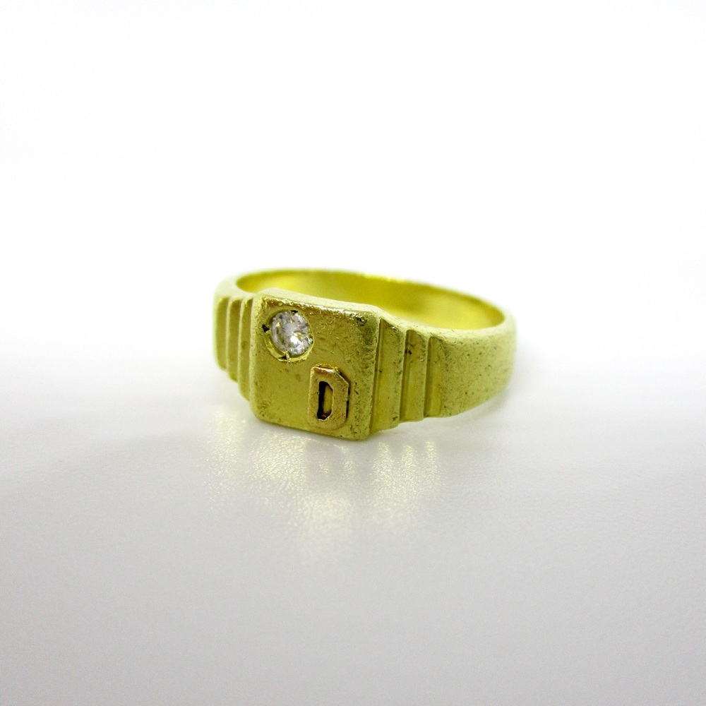 SOLD!! DIAMOND & 14k Solid Gold Signet Ring